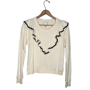 Industry | Cream Ruffle Sweatshirt Size XS